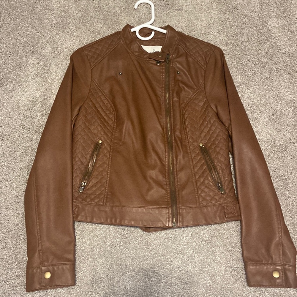 Pleather jacket. American Rag. Brown. Never worn.